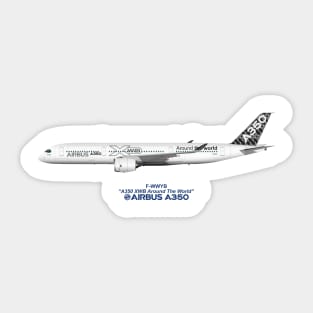 Illustration of Airbus A350 F-WWYB Sticker